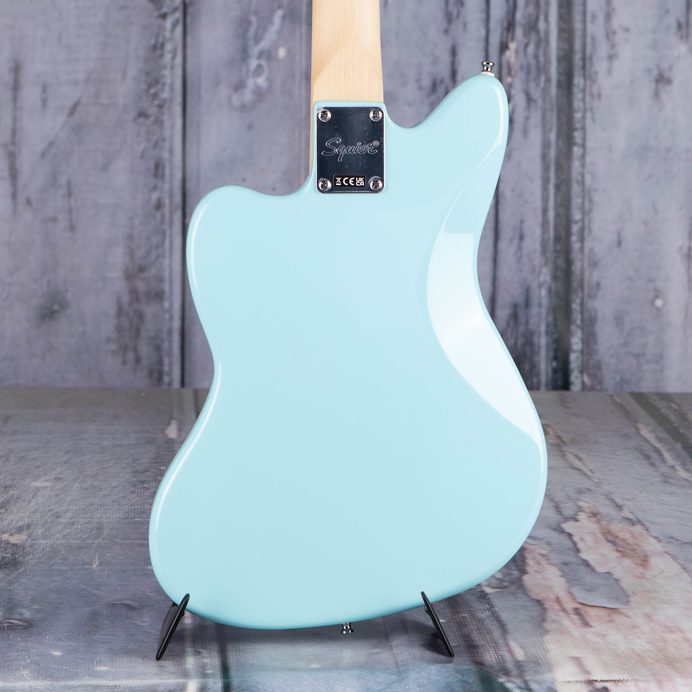 Squier Mini Jazzmaster HH Electric Guitar, Daphne Blue, back closeup