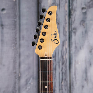 Suhr Classic S Electric Guitar, SSS, Cactus Green Metallic, front headstock