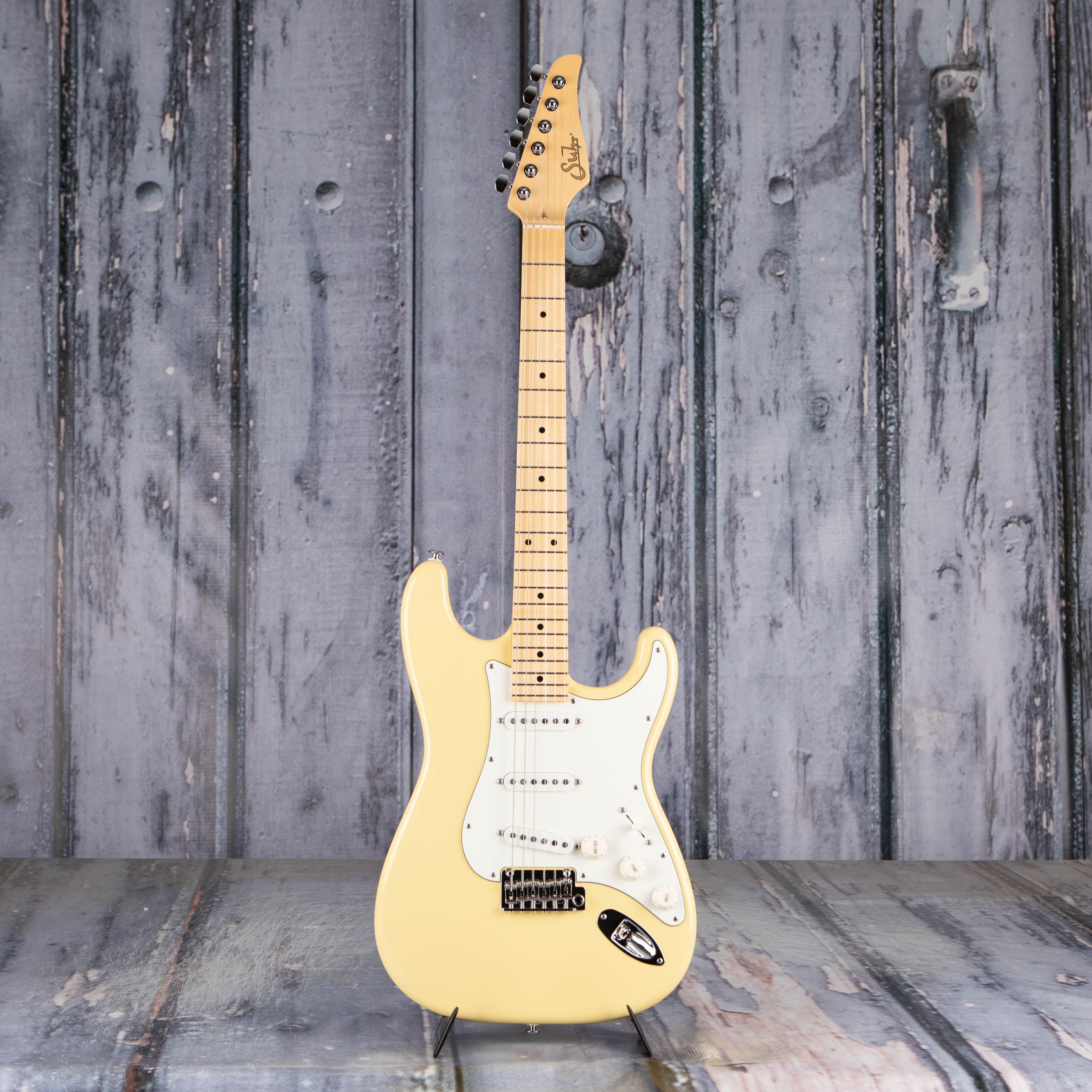Suhr Classic S Electric Guitar, SSS, Vintage Yellow, front
