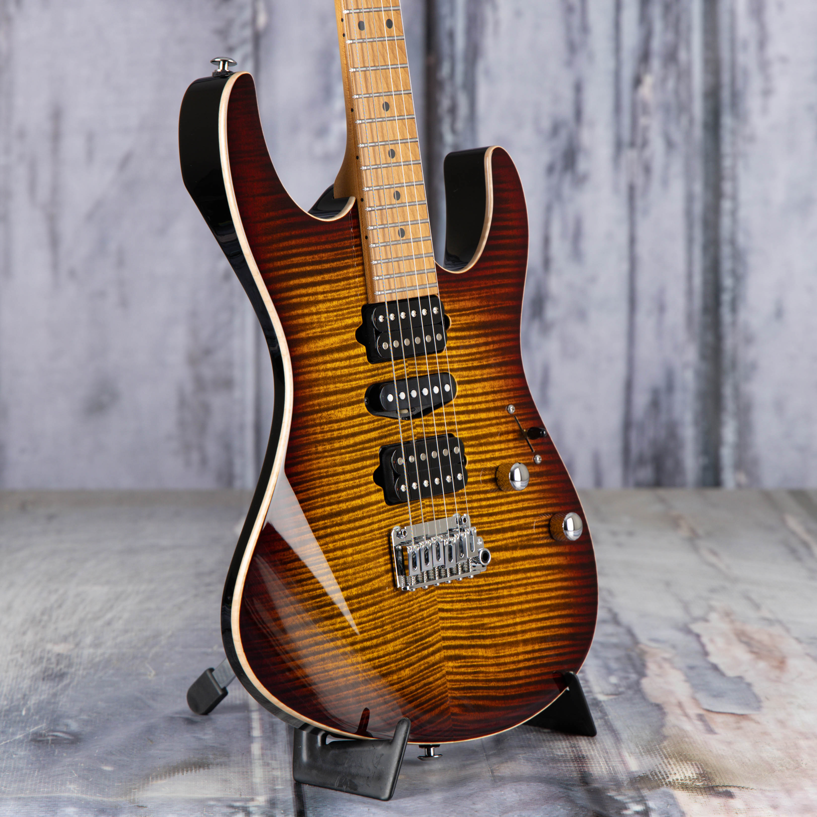 Suhr Modern Plus HSH Electric Guitar, Bengal Burst, angle