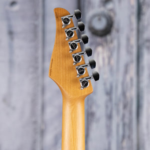 Suhr Standard Plus Electric Guitar, HSS, Trans Honey Amber Burst, back headstock