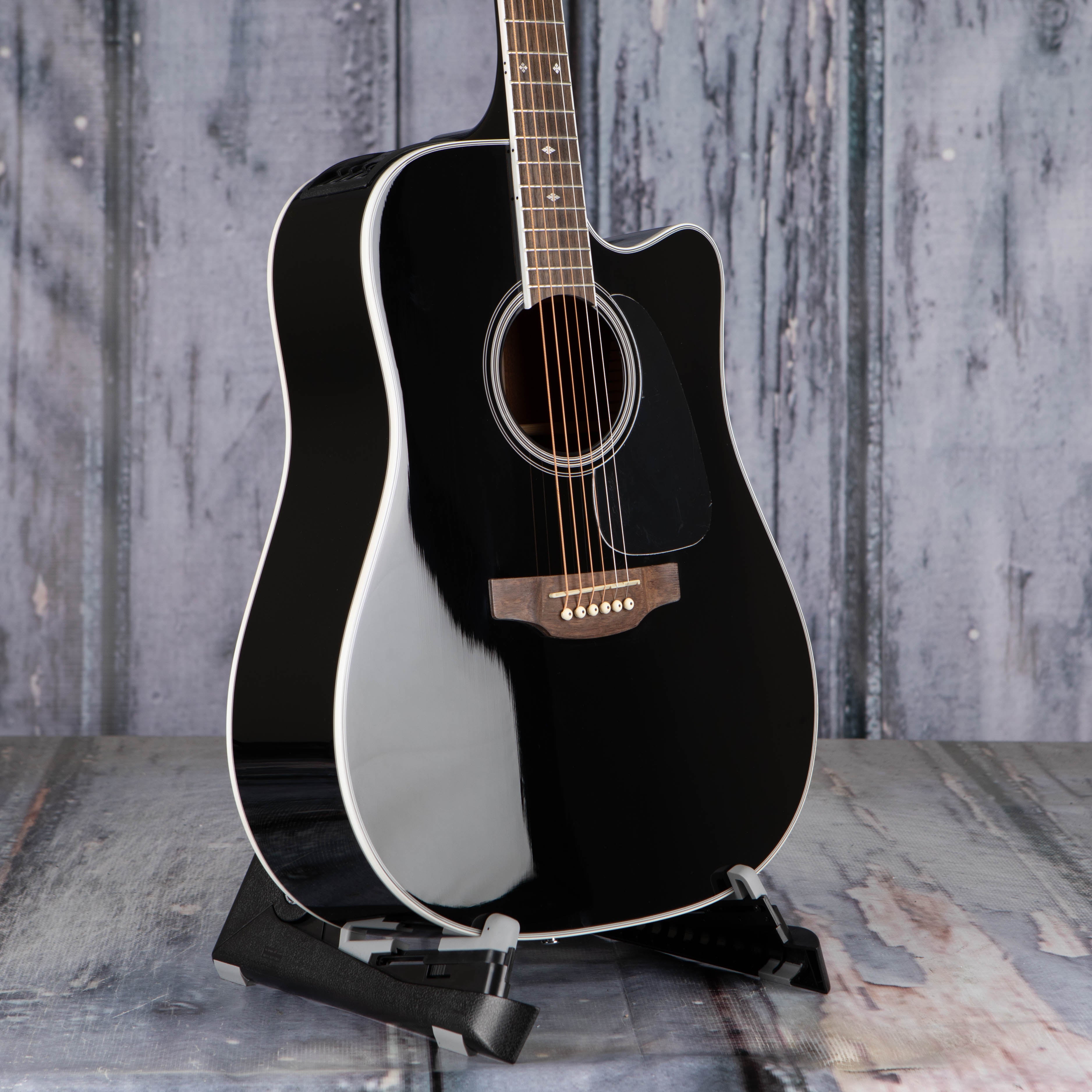 Takamine GD34CE Acoustic/Electric Guitar, Gloss Black, angle