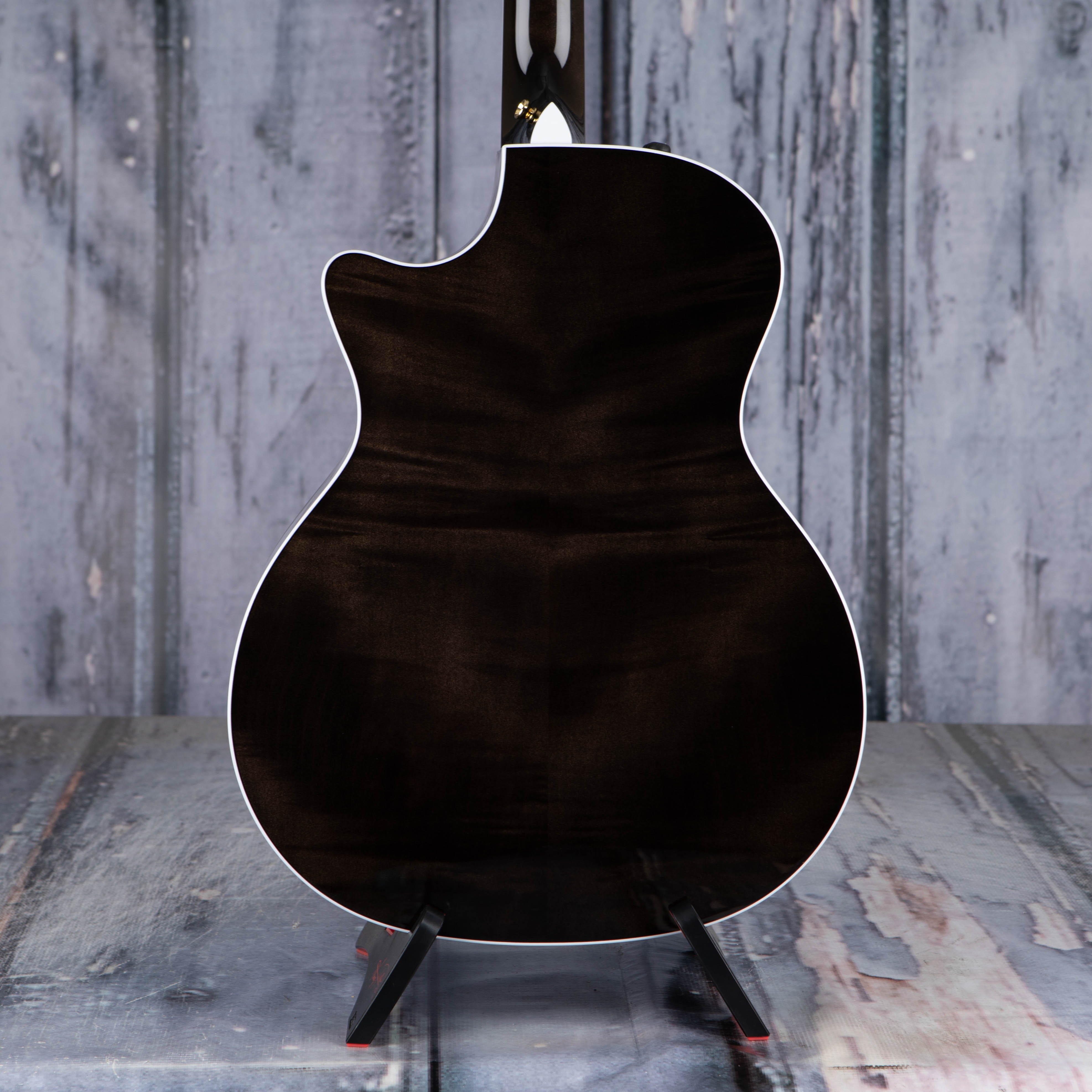 Taylor 614ce Special Edition Acoustic/Electric Guitar, Gaslamp Black, back closeup