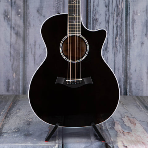 Taylor 614ce Special Edition Acoustic/Electric Guitar, Gaslamp Black, front closeup