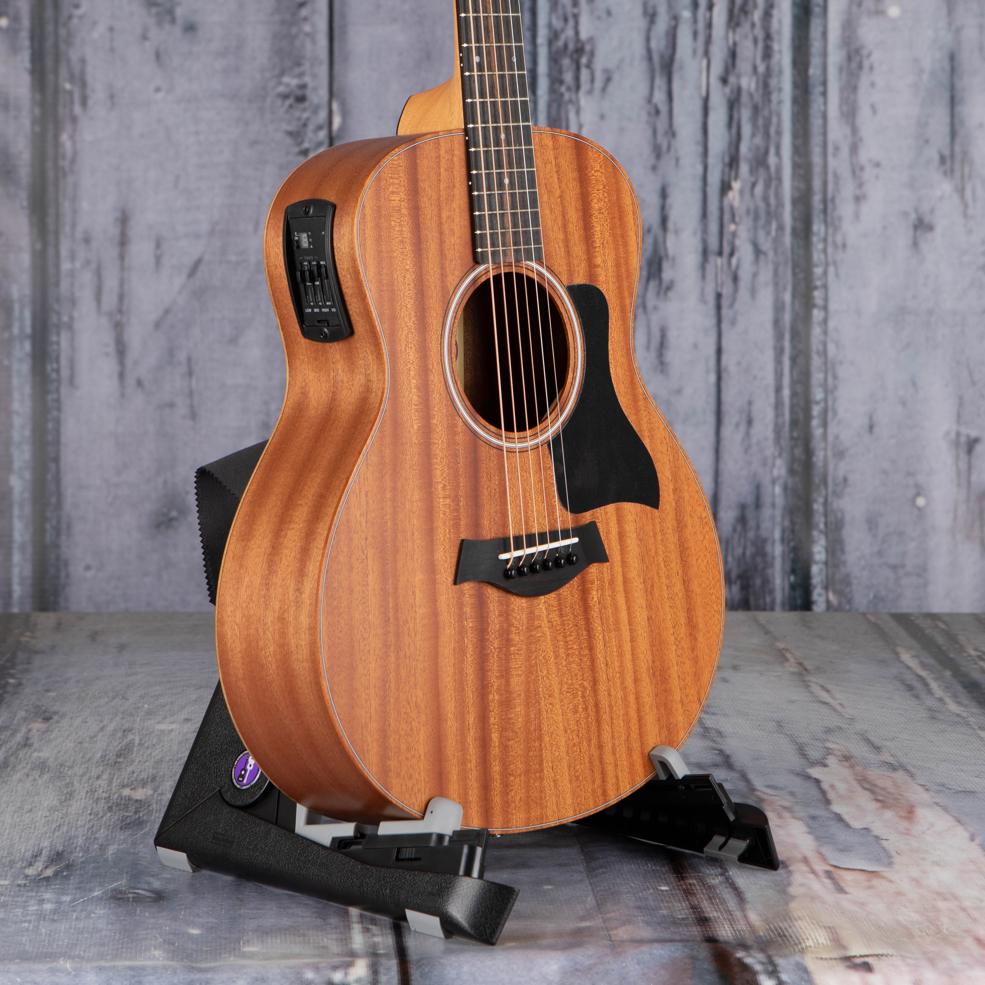 Taylor GS Mini-e Mahogany Acoustic/Electric Guitar, Natural, angle