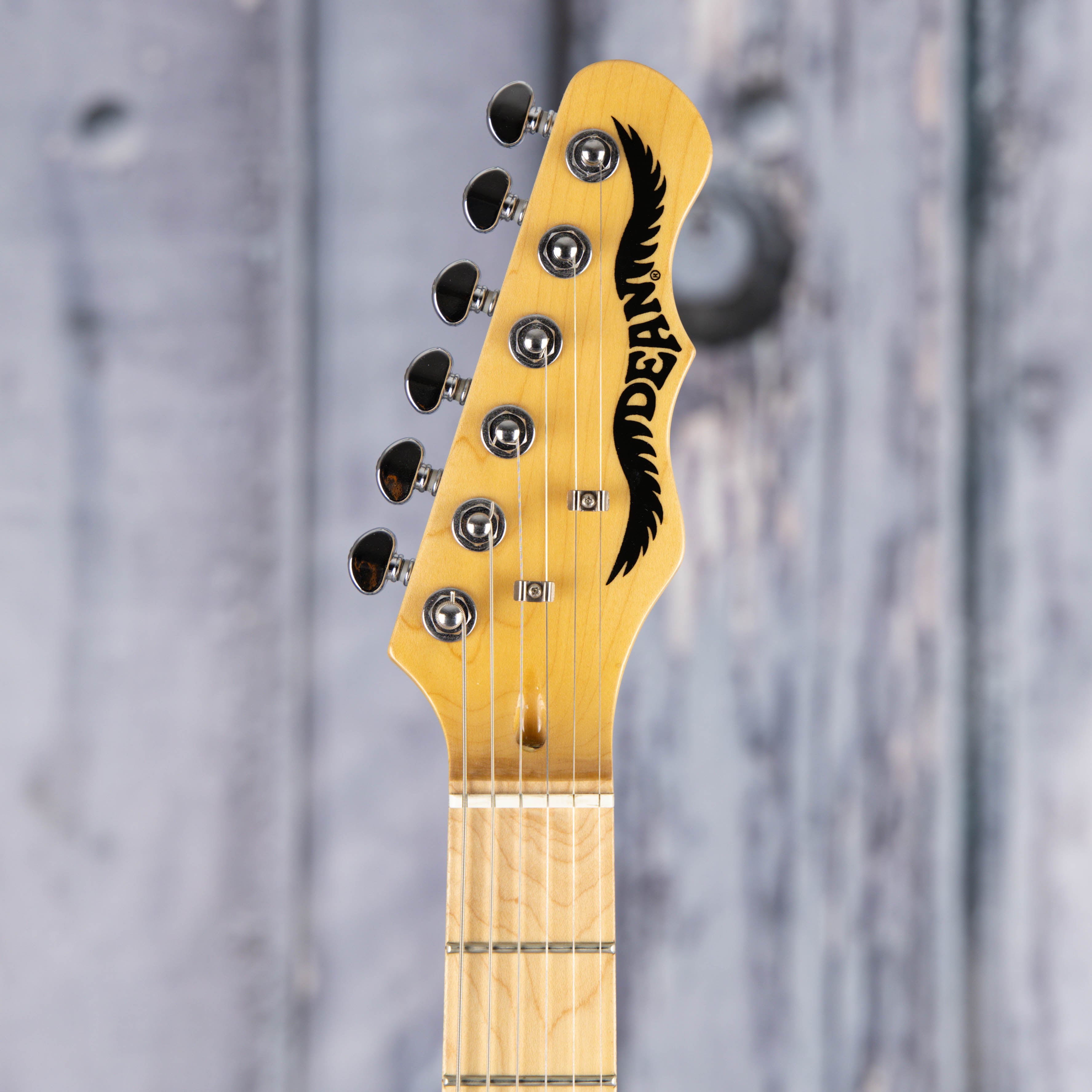 Used Dean NashVegas T-Style Electric Guitar, White, front headstock