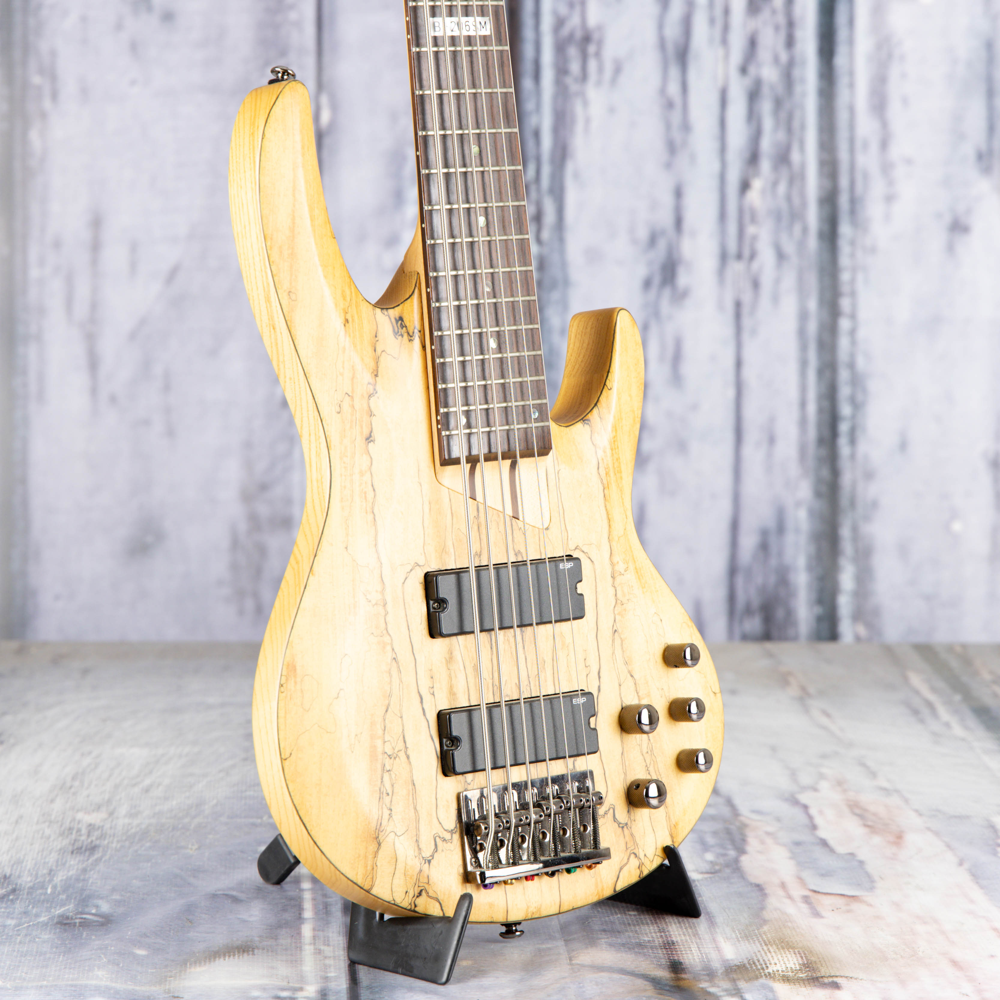 Used ESP LTD 206SM Bass Guitar, Natural, angle