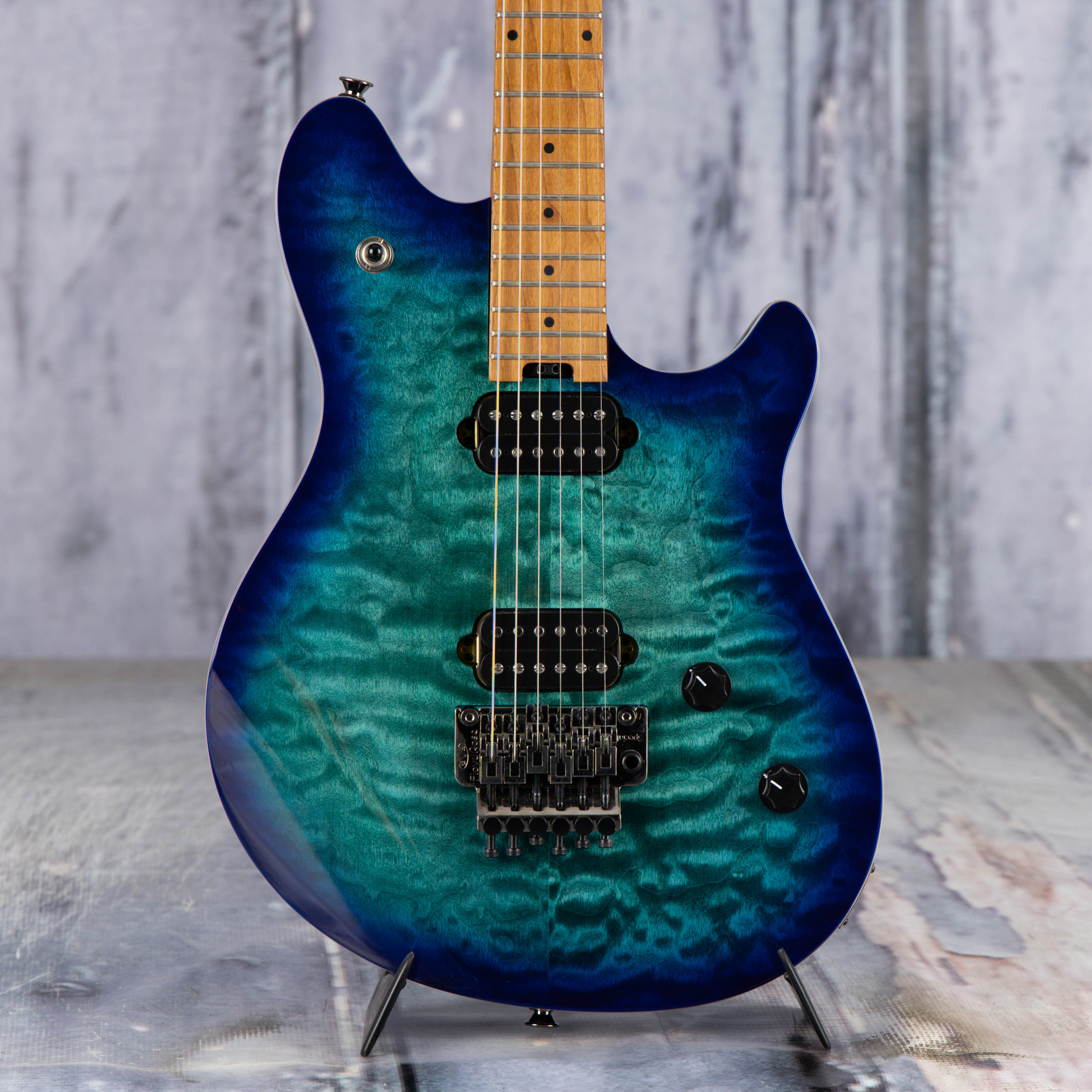 Used EVH Wolfgang Standard QM Electric Guitar, 2020, Chlorine Burst, front closeup