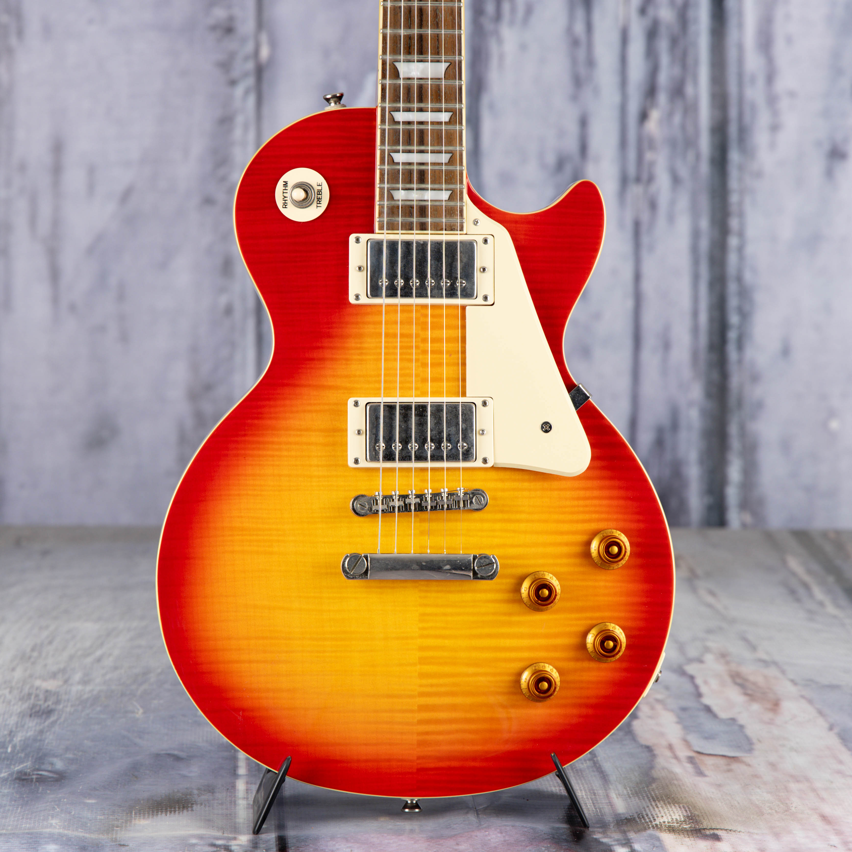Used Epiphone Les Paul Standard Electric Guitar, Cherry Sunburst, front closeup
