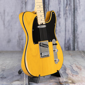 Used Fender American Elite Telecaster Electric Guitar, 2019, Butterscotch Blonde, angle