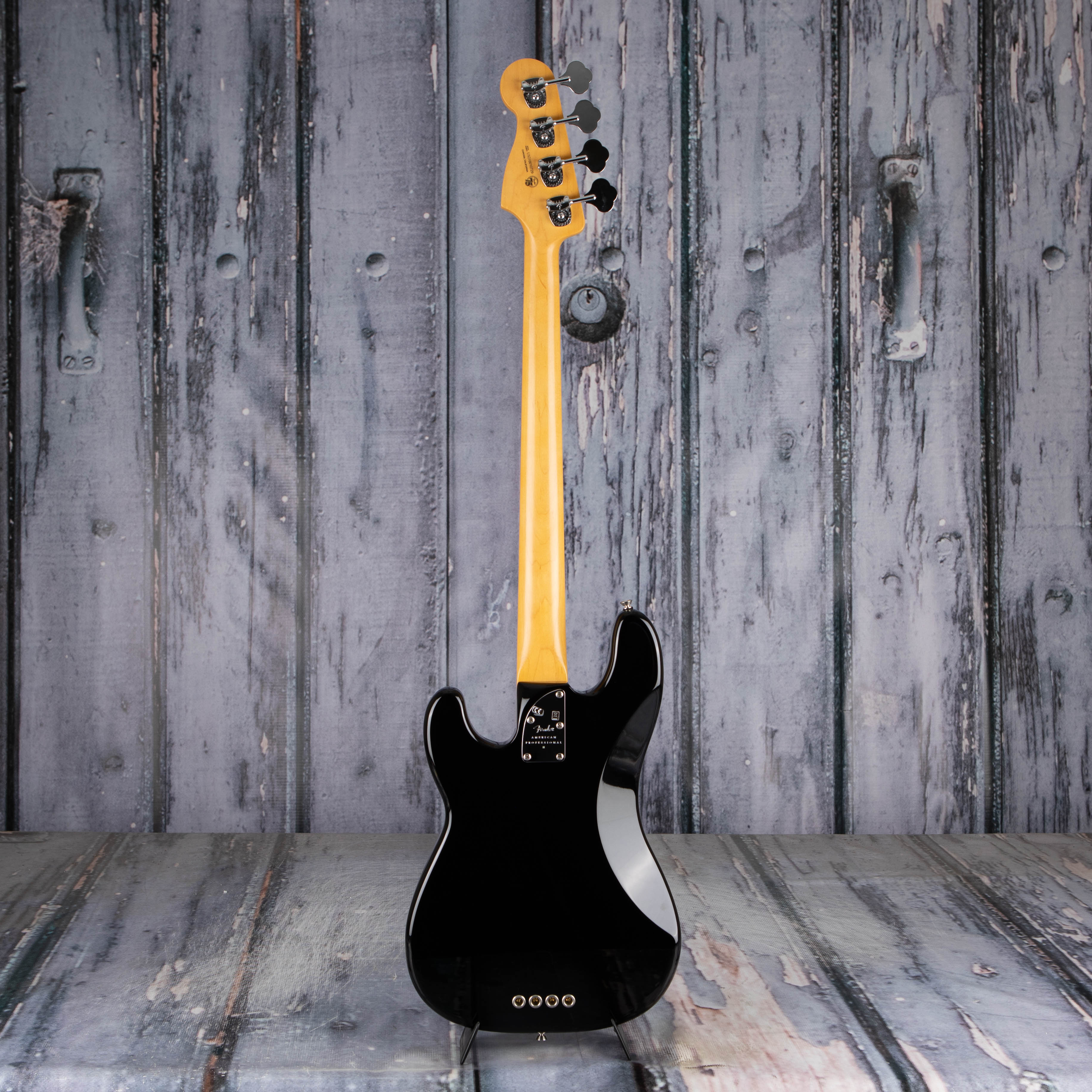 Used Fender American Professional II Precision Bass Guitar, 2021, Black, back
