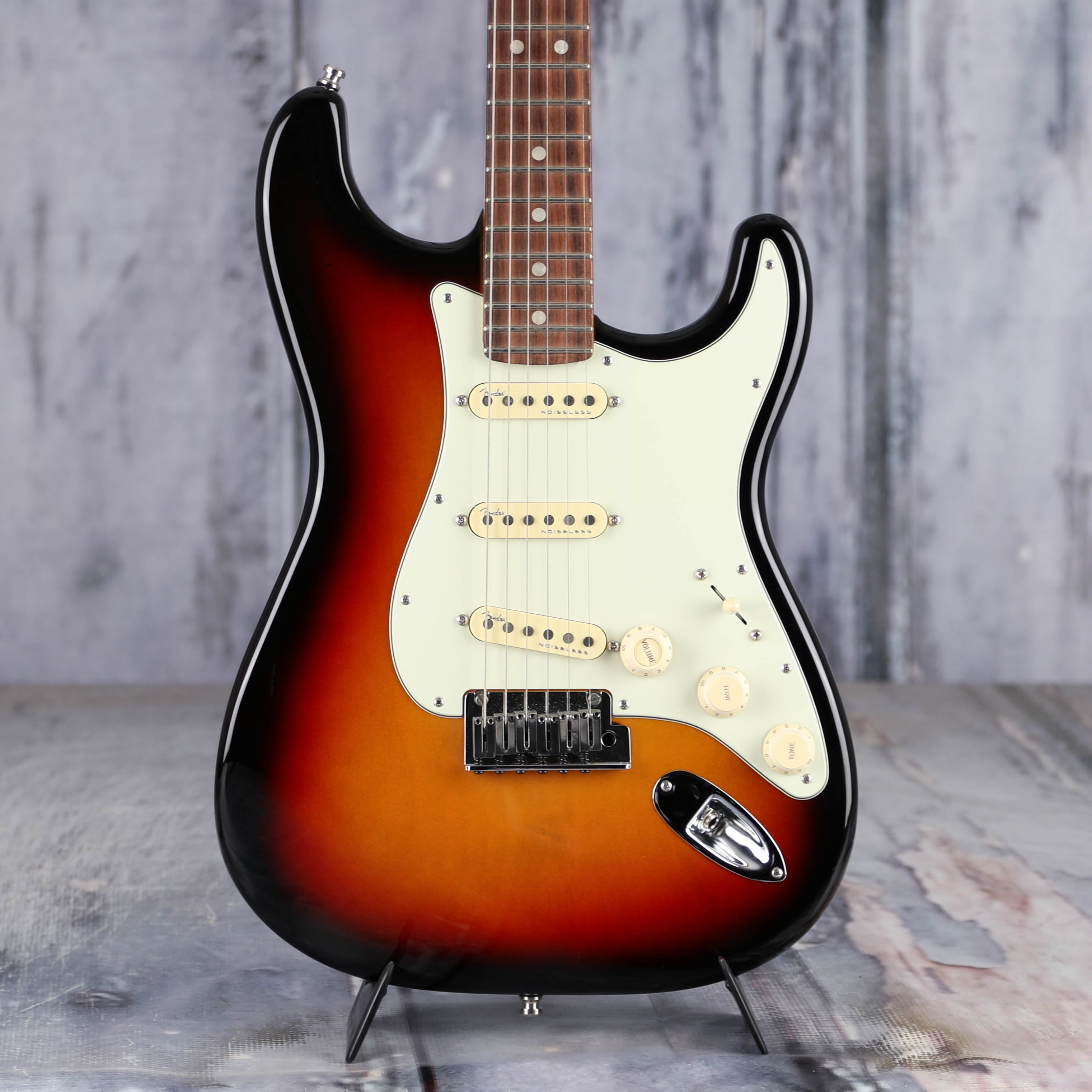 Used Fender American Ultra Stratocaster Electric Guitar, 2022, Ultraburst, front closeup