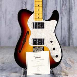 Used Fender American Vintage II 1972 Telecaster Thinline Semi-Hollowbody Guitar, 2022, 3-Tone Sunburst, coa