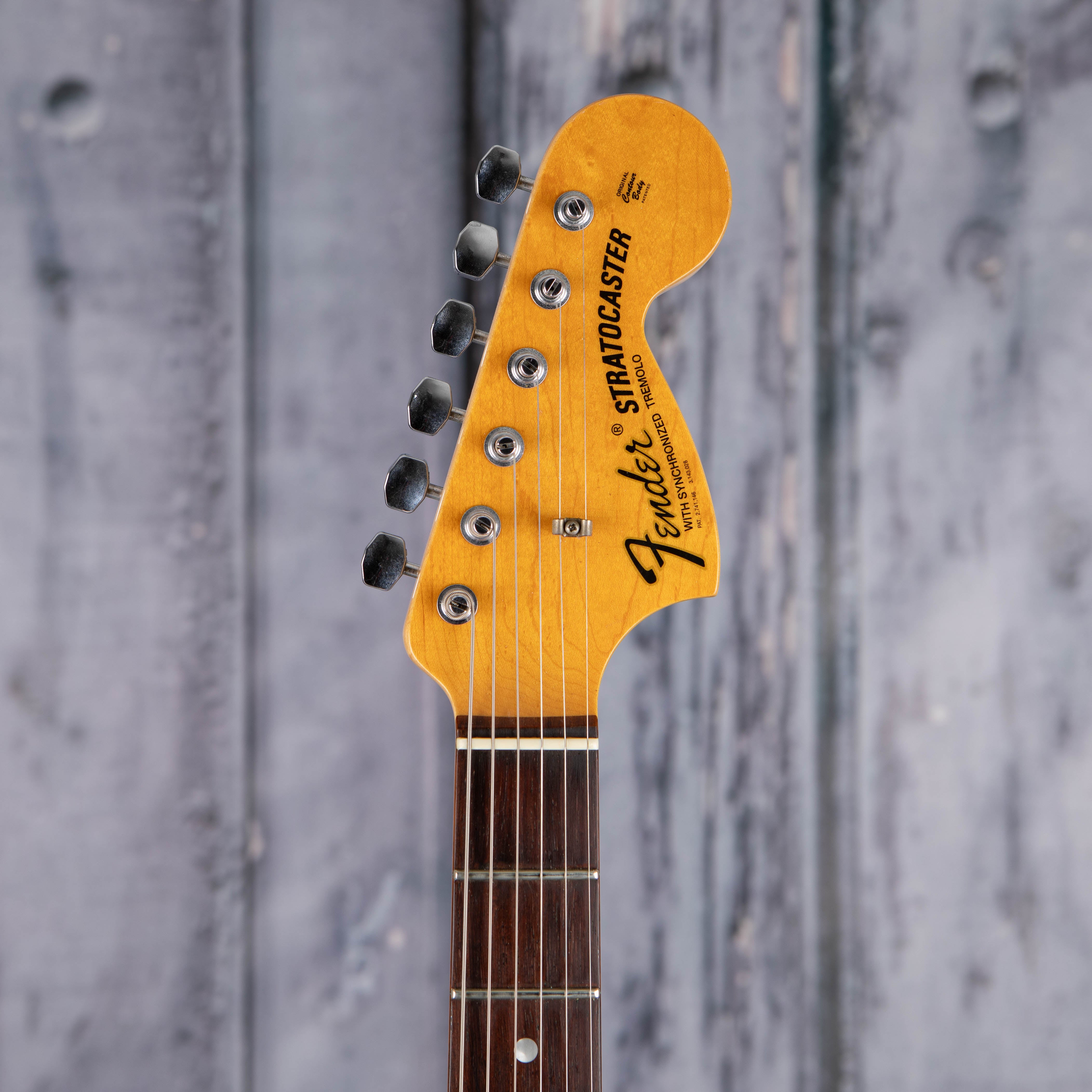 Used Fender Custom Shop 1969 Stratocaster Closet Classic Electric Guitar, 2008, 3-Color Sunburst, front headstock