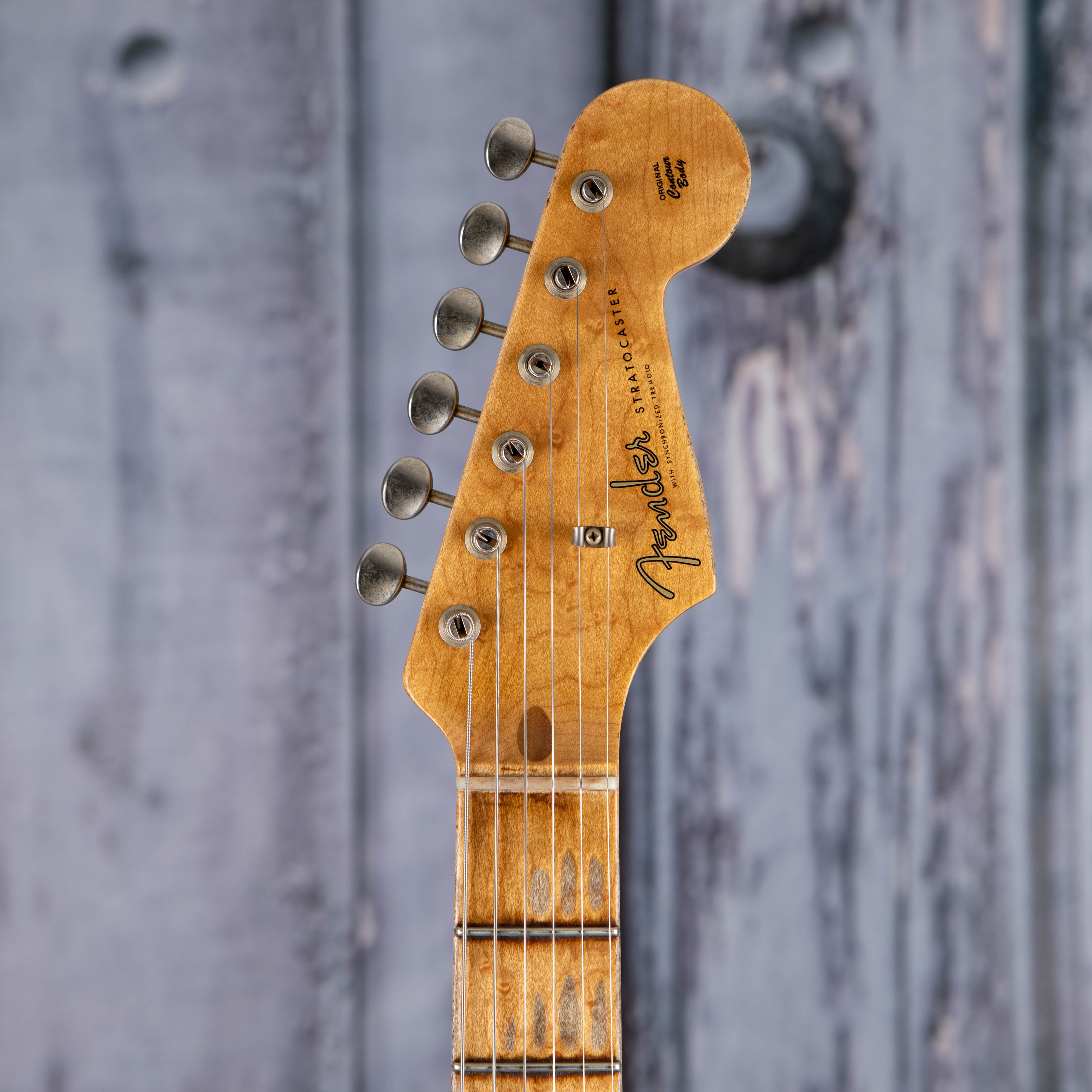 Used Fender Custom Shop Limited Tomatillo Stratocaster III Relic Electric Guitar, 2020, Super Faded Aged Tahitian Coral, front headstock