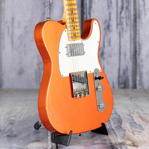 Used Fender Custom Shop Postmodern Telecaster Journeyman Relic Electric Guitar, 2024, Faded Aged Candy Tangerine, angle