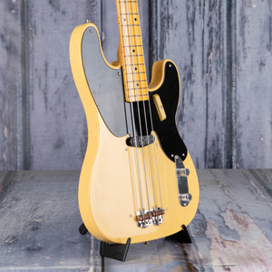 Used Fender Custom Shop Vintage Custom 1951 Precision Bass Guitar, 2022, Nocaster Blonde, angle