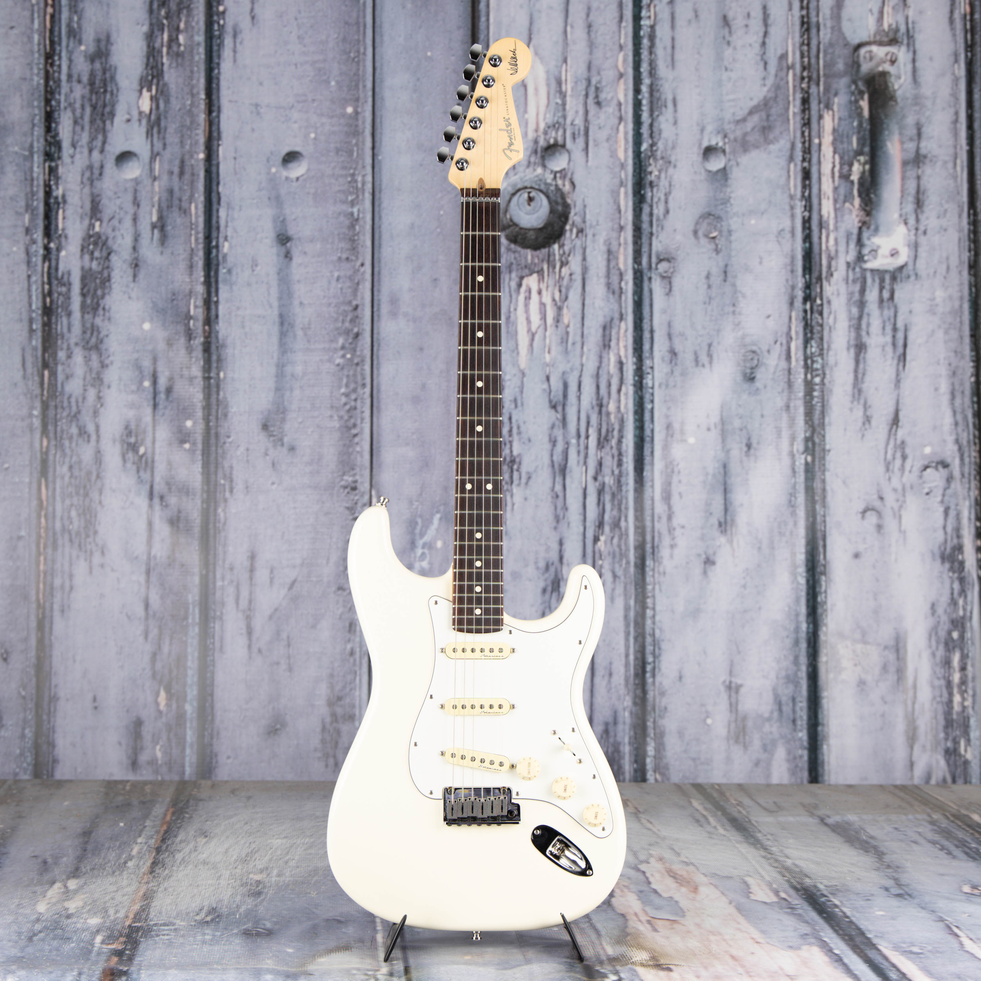 Used Fender Jeff Beck Stratocaster Electric Guitar, 2024, Olympic White, front