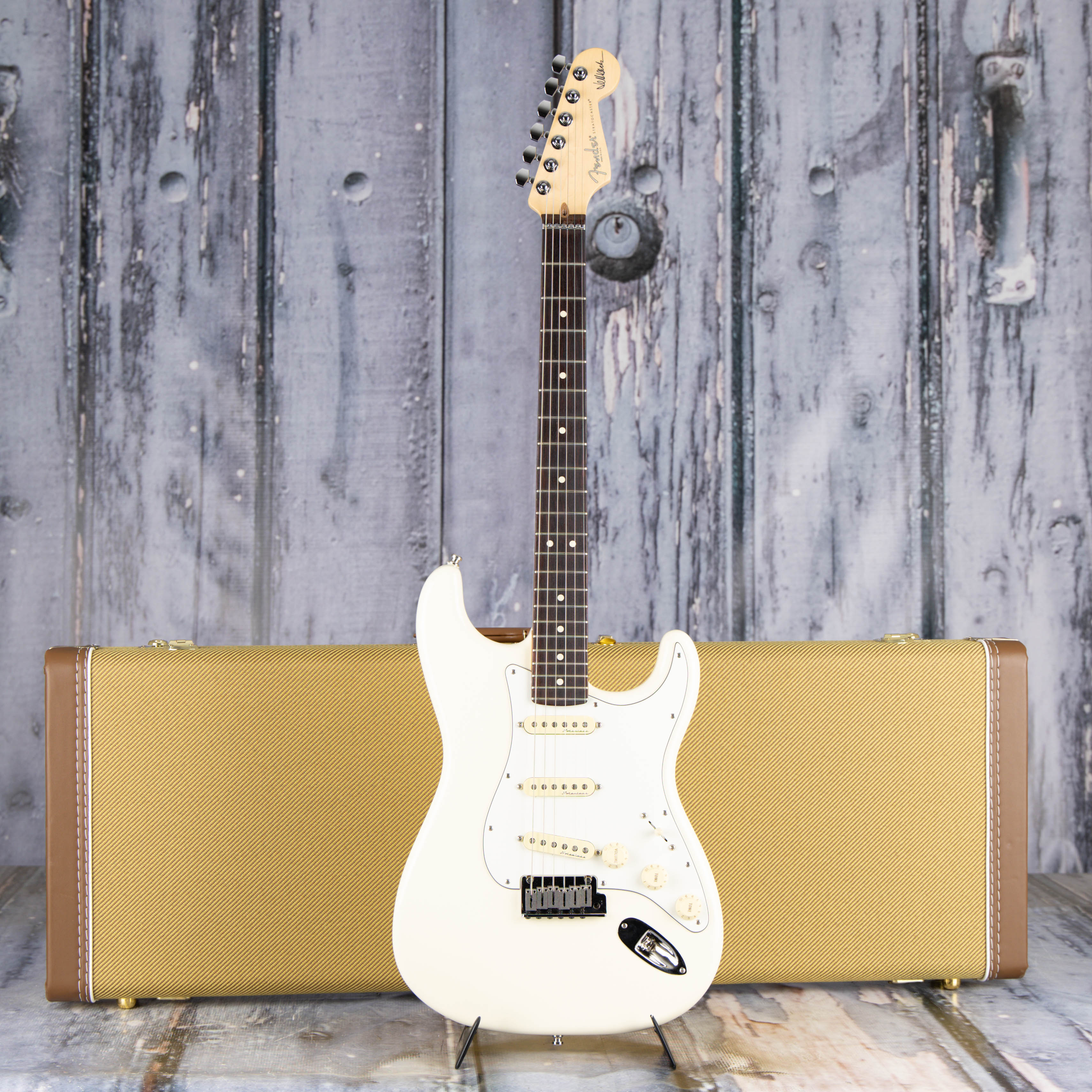 Used Fender Jeff Beck Stratocaster Electric Guitar, 2024, Olympic White, case