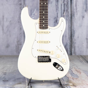 Used Fender Jeff Beck Stratocaster Electric Guitar, 2024, Olympic White, front closeup