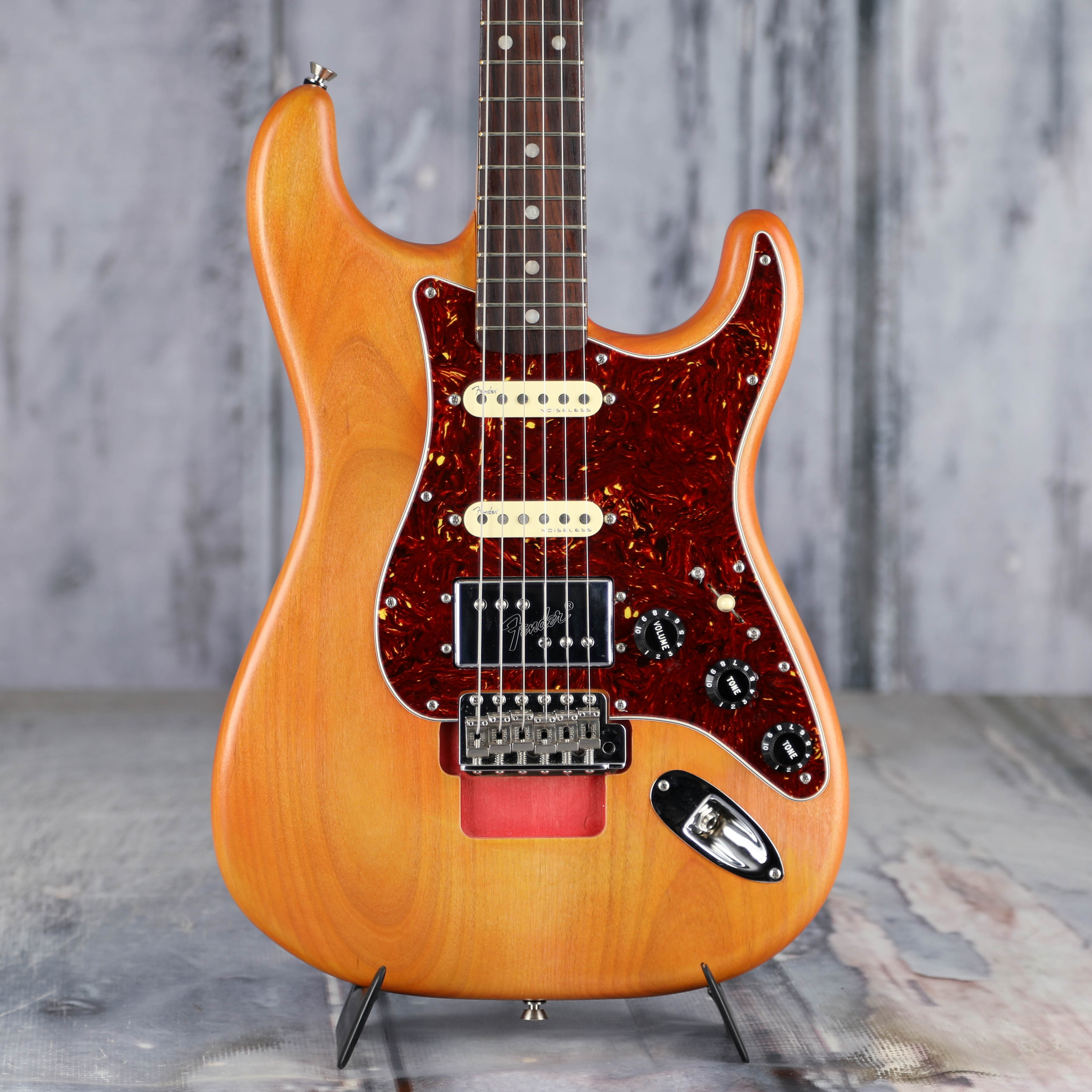 Used Fender Michael Landau Coma Stratocaster Electric Guitar, Coma Red, front closeup