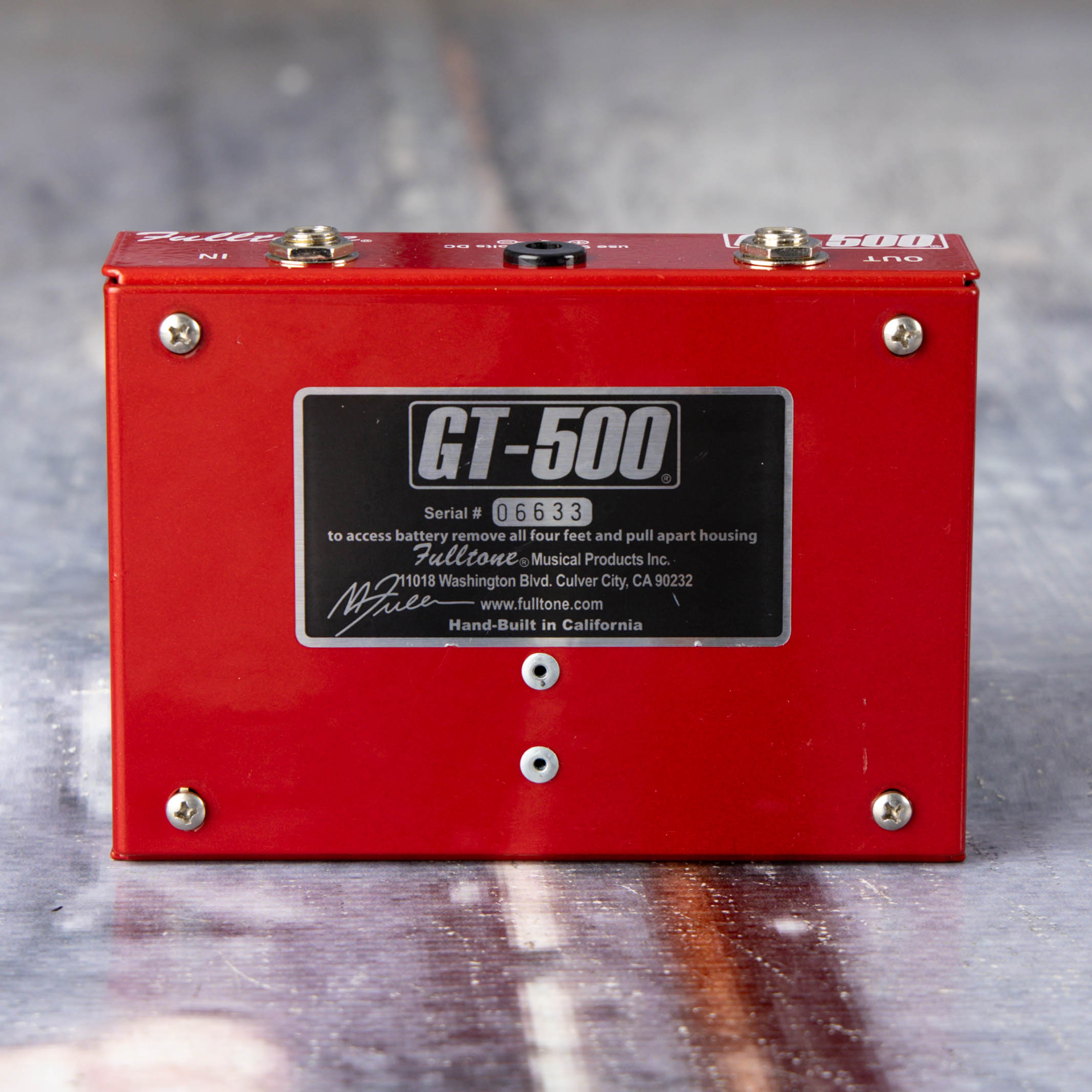 Used Fulltone GT-500 F.E.T. Distortion & Booster Overdrive Effects Pedal, back