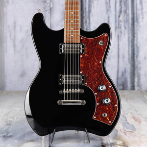 Used Guild Jetstar Electric Guitar, Black, front closeup