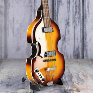 Used Höfner Hi-Series Left-Handed Violin Bass Guitar, Vintage Sunburst, angle