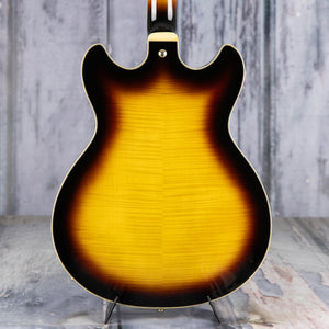 Used Ibanez Artstar AS153 Semi-Hollowbody Guitar, Antique Yellow Sunburst, back closeup