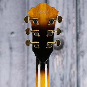 Used Ibanez Artstar AS153 Semi-Hollowbody Guitar, Antique Yellow Sunburst, back headstock