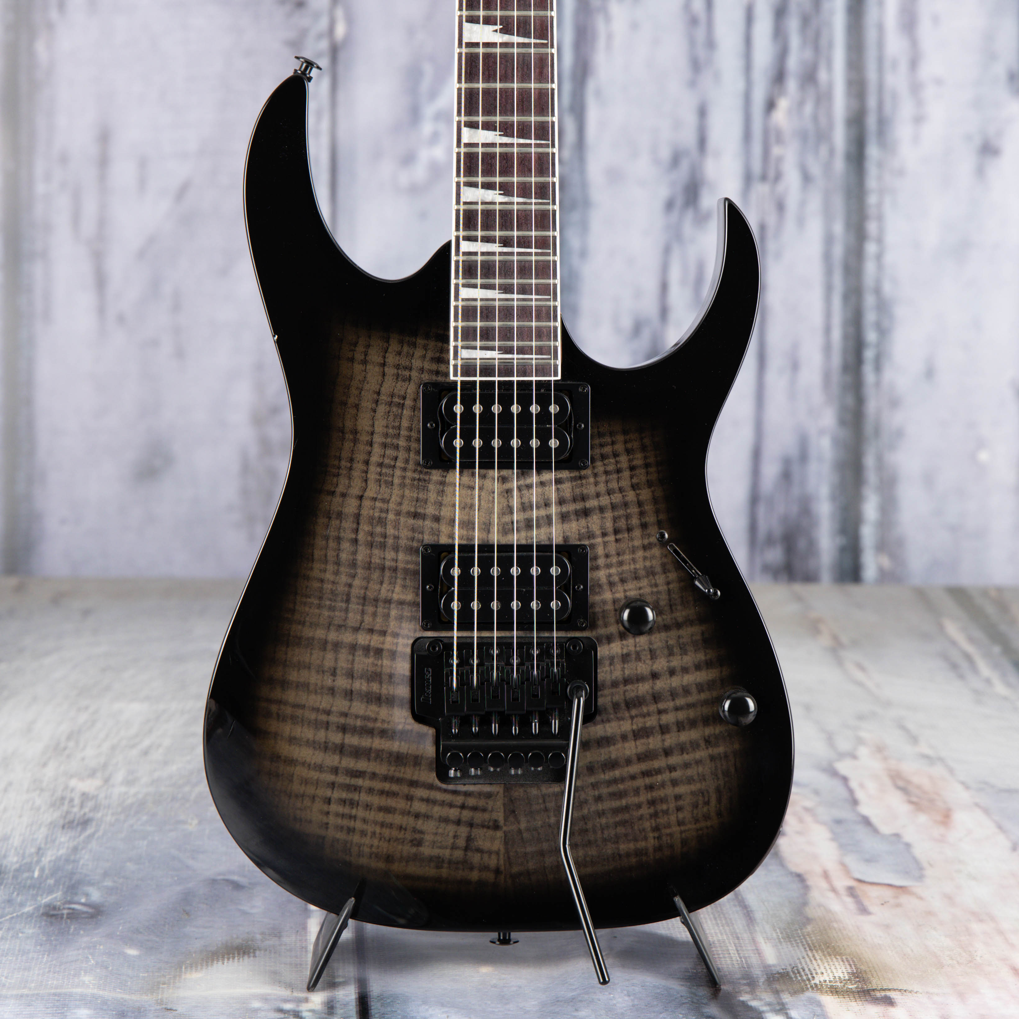 Used Ibanez Gio RG320 Electric Guitar, Charcoal Gray, front closeup