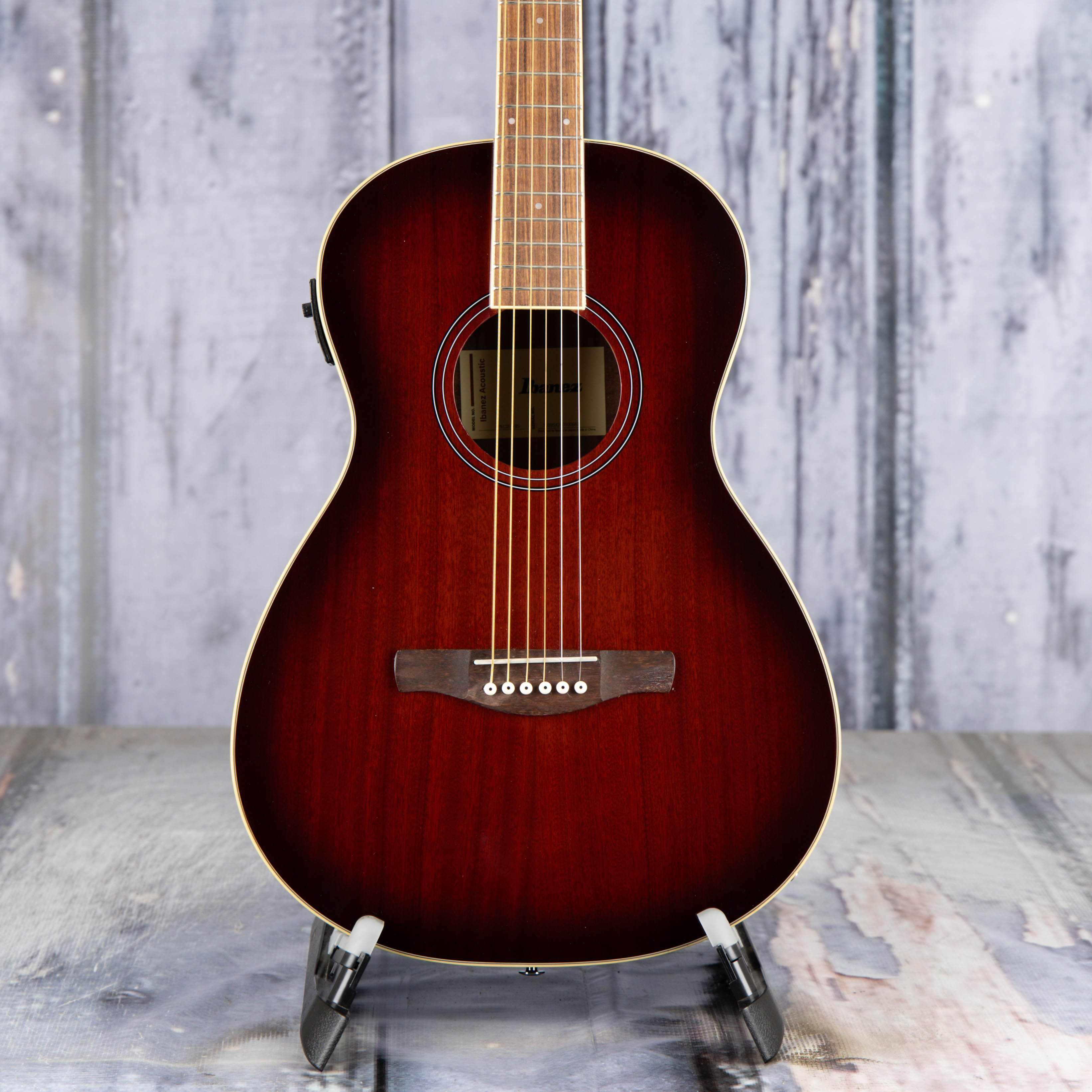 Used Ibanez PN12E Acoustic/Electric Guitar, 2025, Brown Burst, front closeup