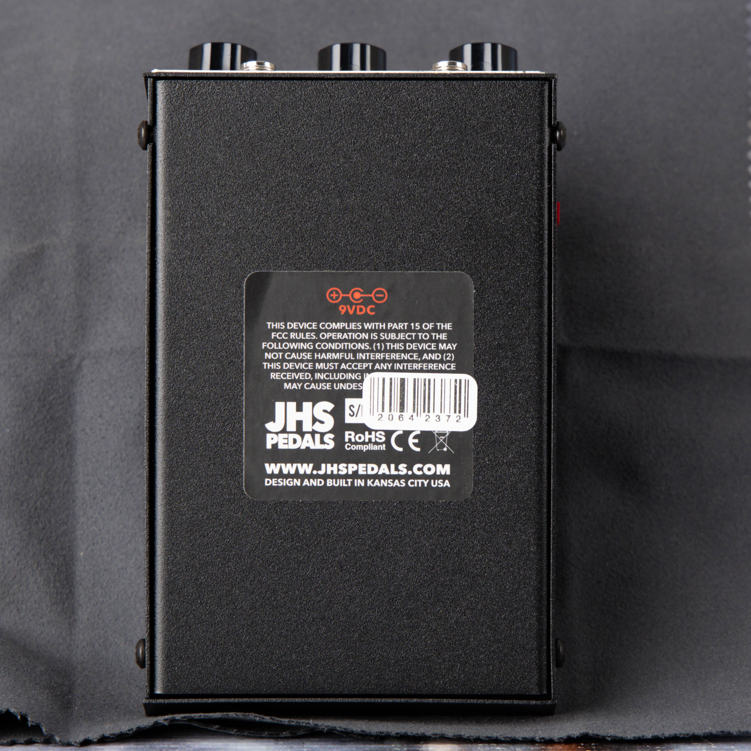 Used JHS Pedals Crimson Fuzz Effects Pedal, back