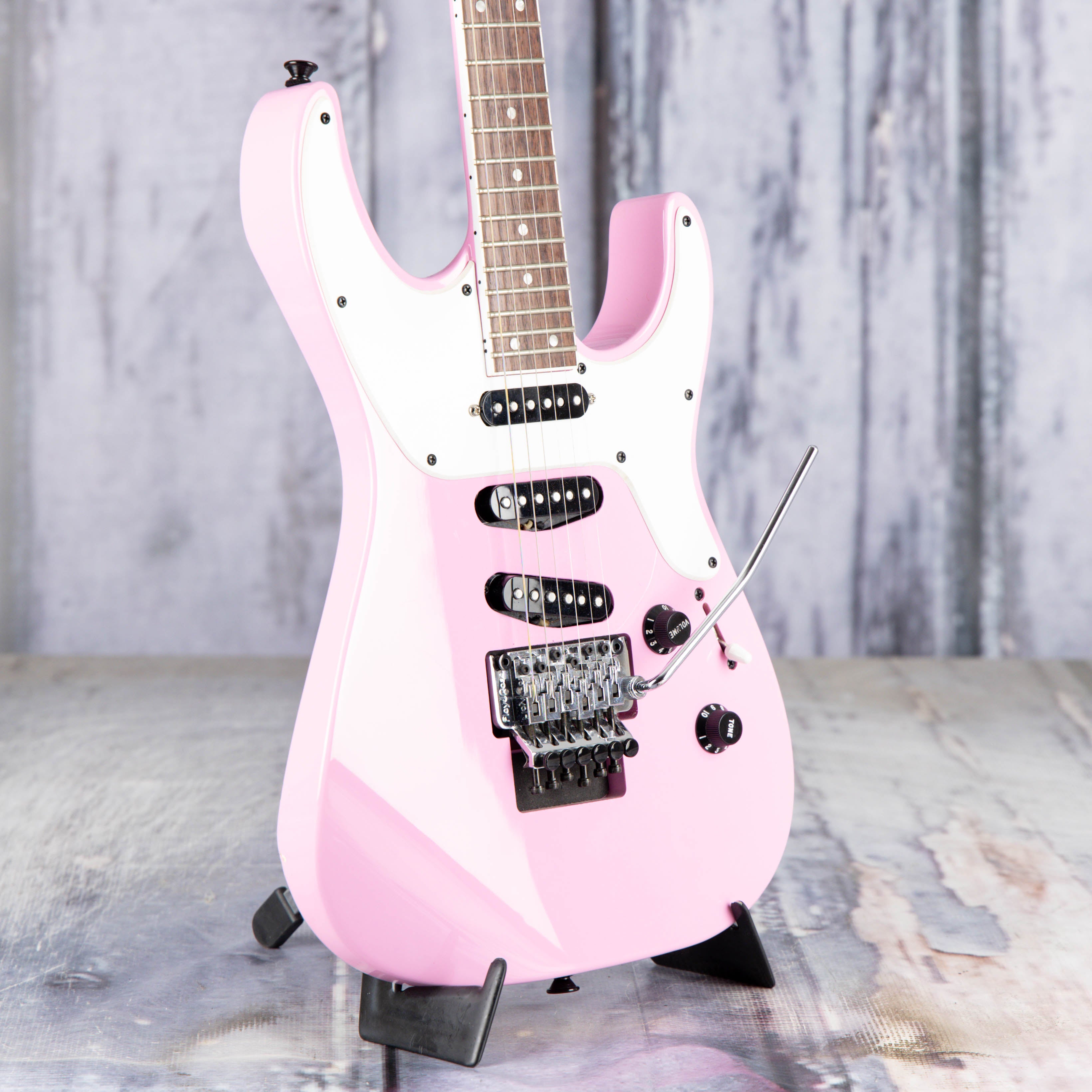 Used Jackson SL4X Electric Guitar, 2017, Pink, angle