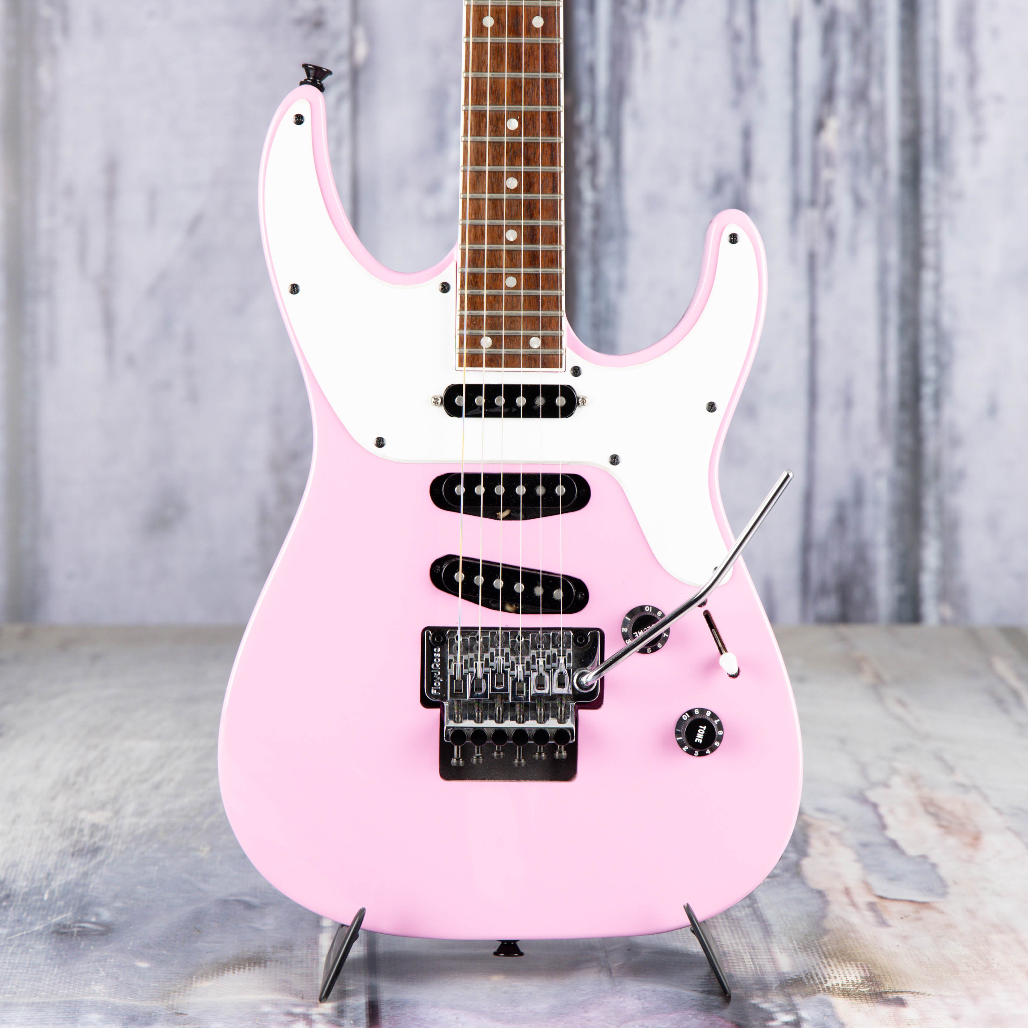 Used Jackson SL4X Electric Guitar, 2017, Pink, front closeup