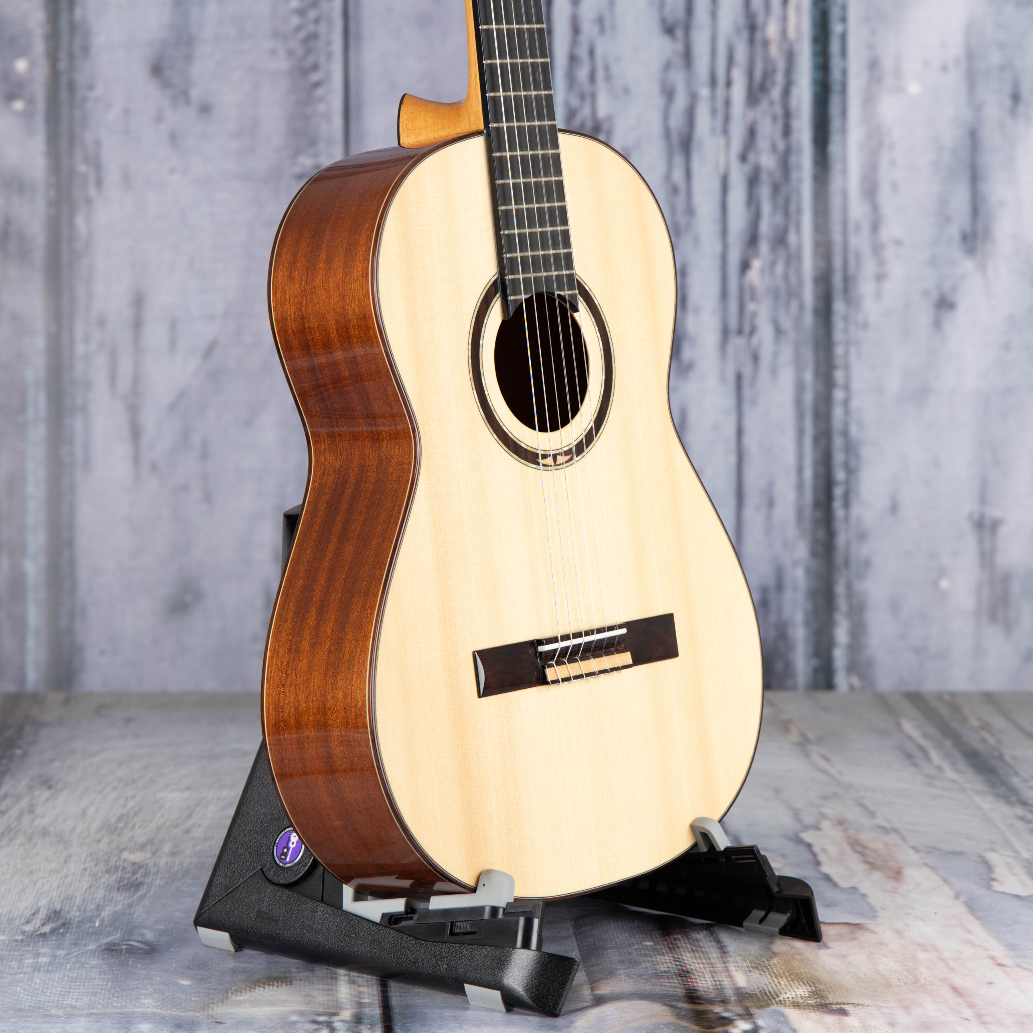 Used Ortega Custom Master M5CS Classical Guitar, 2022, Natural, angle