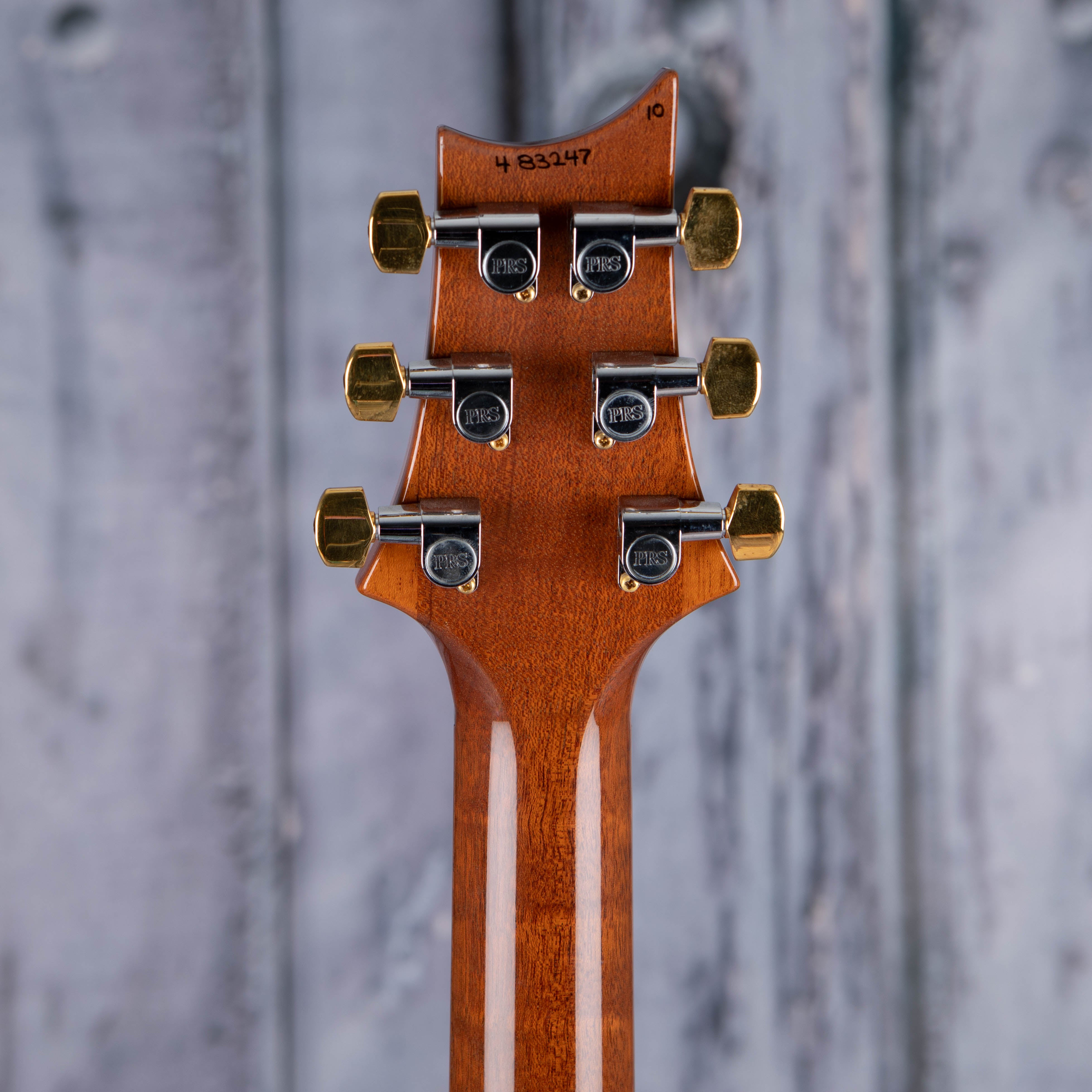 Used Paul Reed Smith Custom 24 Brazilian Rosewood Electric Guitar, 2004, Turquoise, back headstock
