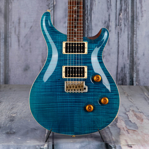 Used Paul Reed Smith Custom 24 Brazilian Rosewood Electric Guitar, 2004, Turquoise, front closeup