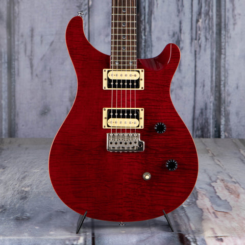 Used Paul Reed Smith SE Custom 24 Electric Guitar, Scarlet Red, front closeup