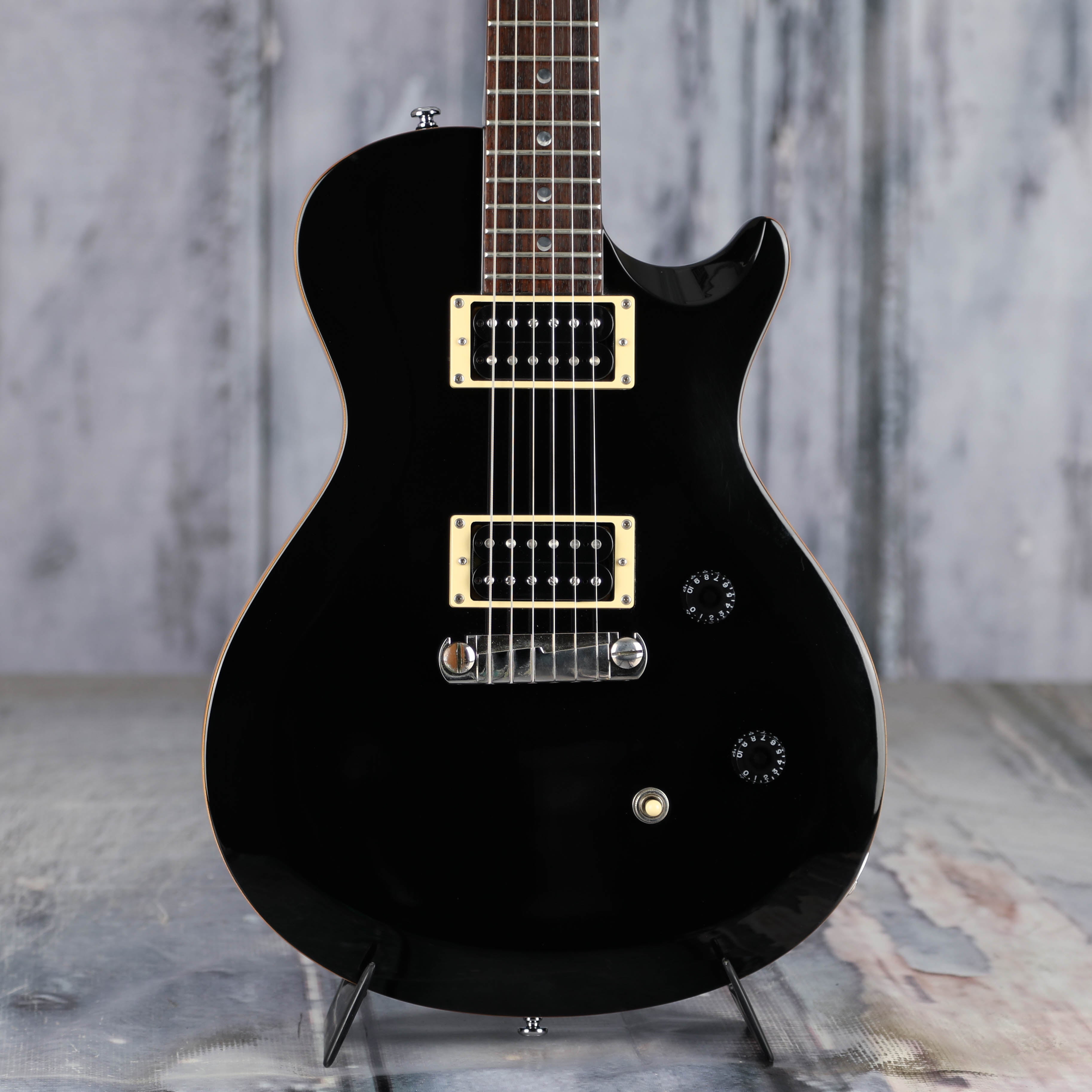 Used Paul Reed Smith SE Singlecut Electric Guitar, 2012, Black, front closeup