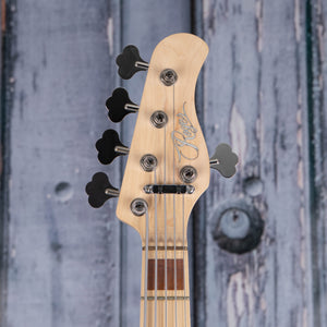Used Rogers RBass Singlecut 5-String Electric Bass Guitar, 2015, Natural, front headstock