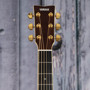 Yamaha LL-TA TransAcoustic Dreadnought Acoustic/Electric Guitar, Brown Sunburst, front headstock