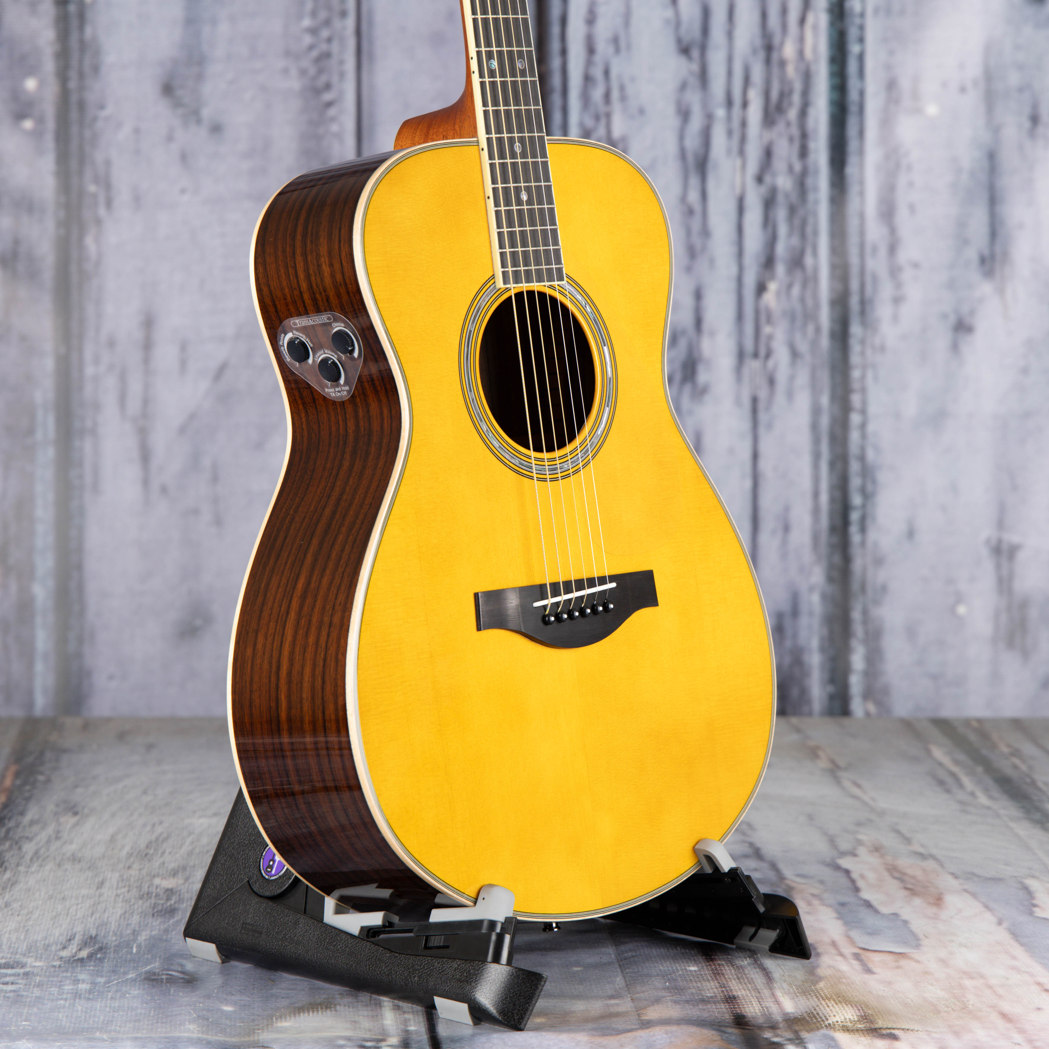 Yamaha LS-TA TransAcoustic Acoustic/Electric Guitar, Vintage Tint, angle