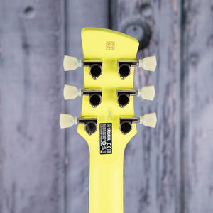 Yamaha Revstar Element RSE20 Electric Guitar, Neon Yellow, back headstock