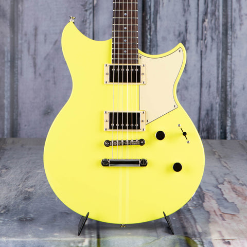 Yamaha Revstar Element RSE20 Electric Guitar, Neon Yellow, front closeup