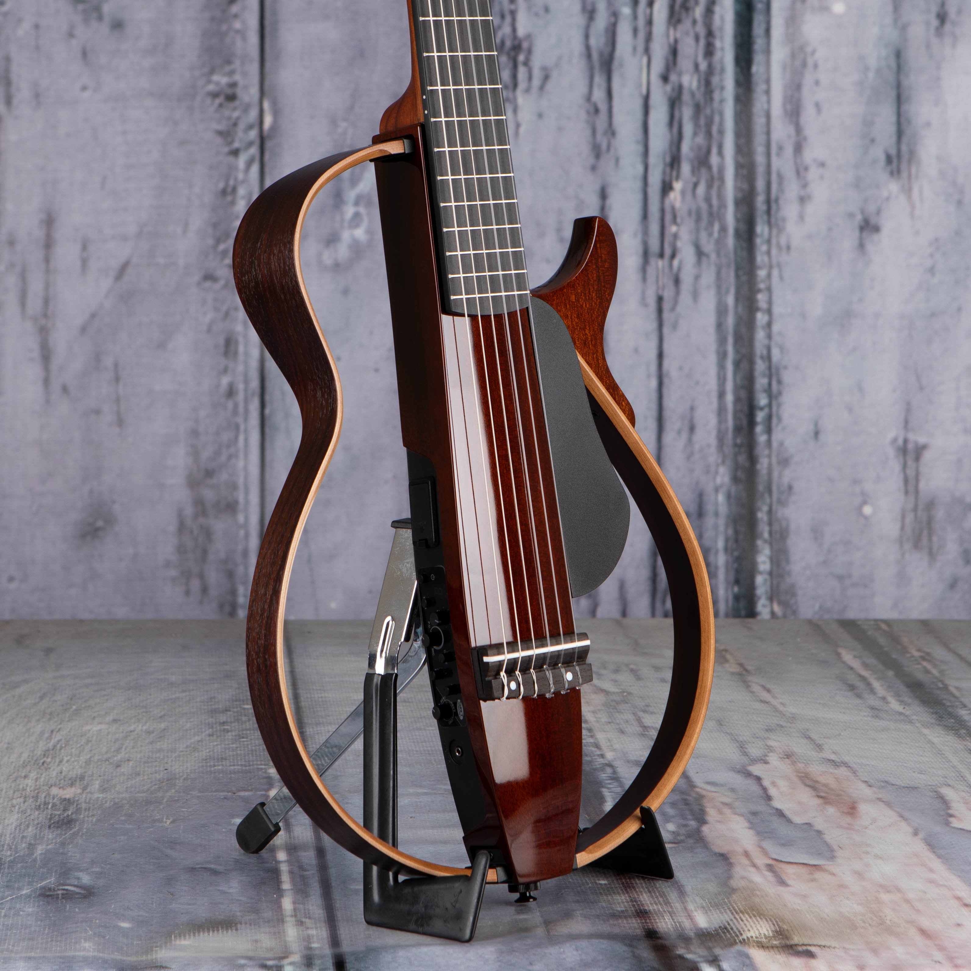 Yamaha SLG200NW Silent Classical Guitar, Natural, angle