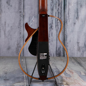 Yamaha SLG200NW Silent Classical Guitar, Natural, back closeup