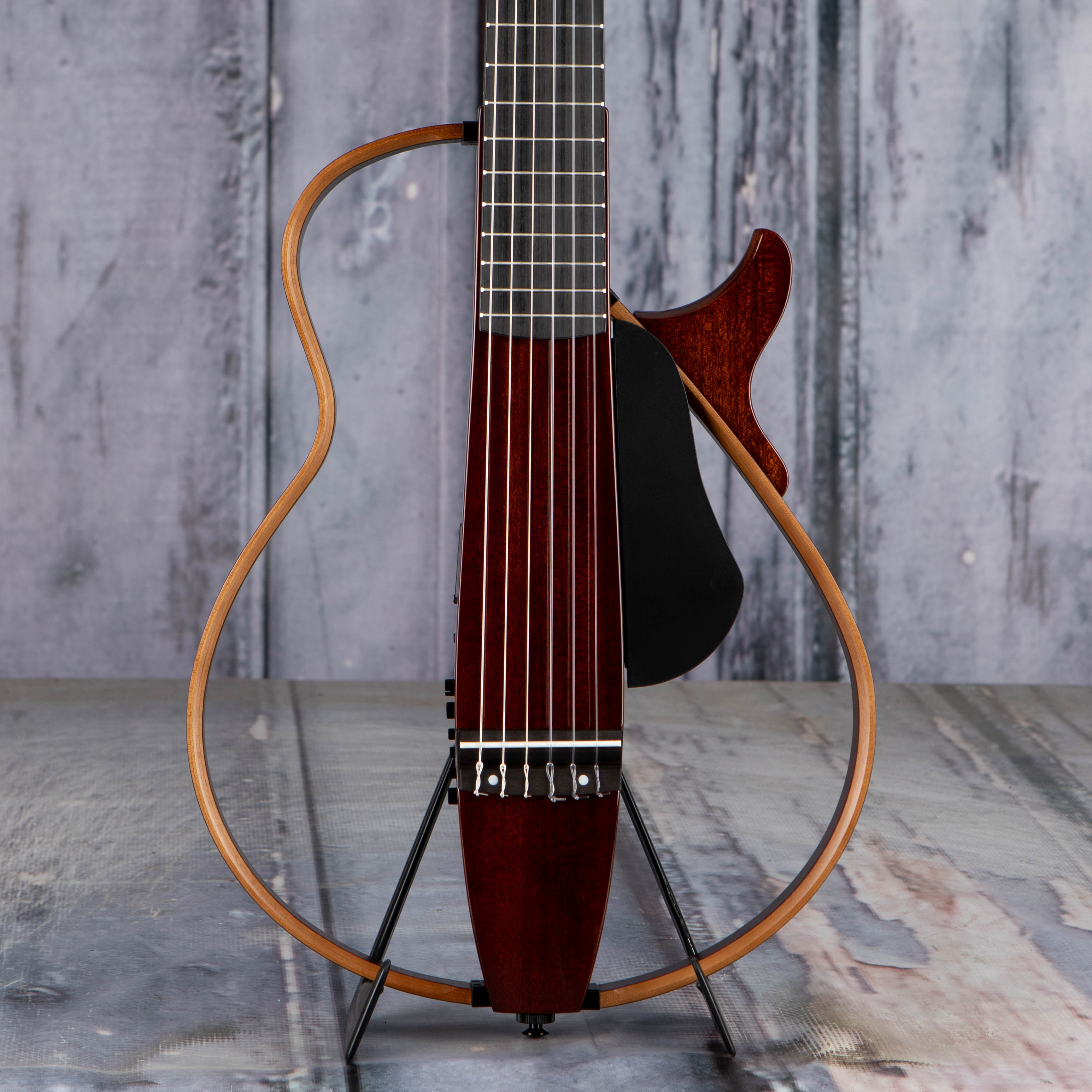 Yamaha SLG200NW Silent Classical Guitar, Natural, front closeup