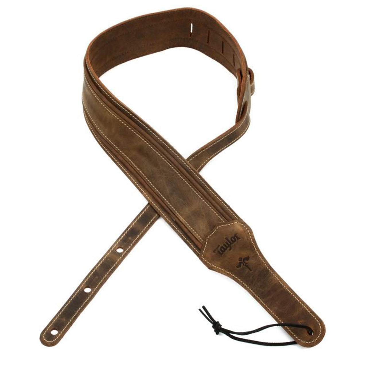 Taylor Wings Distressed Leather Guitar Strap, Dark Brown
