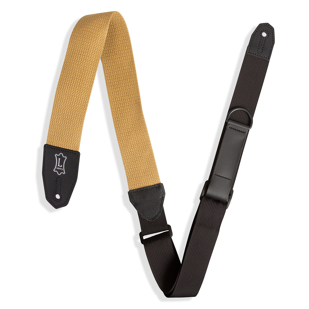 Levy's MRHC-TAN Specialty Series Right Height Wide Cotton Guitar Strap, Tan